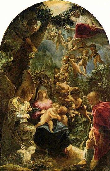 Adam Elsheimer Holy Family with St John the Baptist, Norge oil painting art